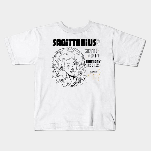 Sagittarius Girl Kids T-Shirt by Carolina Cabreira